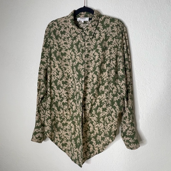 ba&sh Tarmac Long Sleeve Button Up Front Tie Top Womens Size 1 (US4) Green - Picture 3 of 15